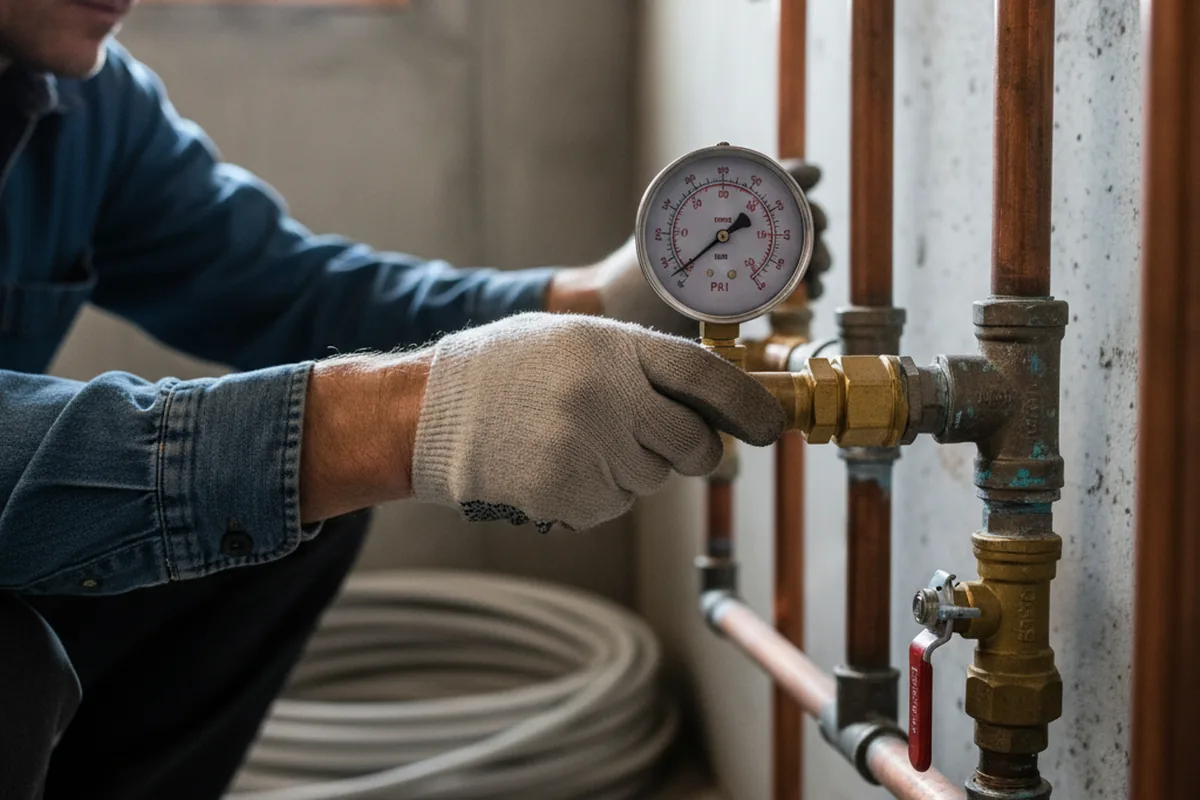 Pressure testing a repaired line during Water Line Repair in Parkton