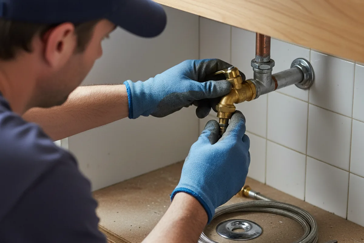 Shutoff valve and fitting work during Burst Pipe Repair in Parkton